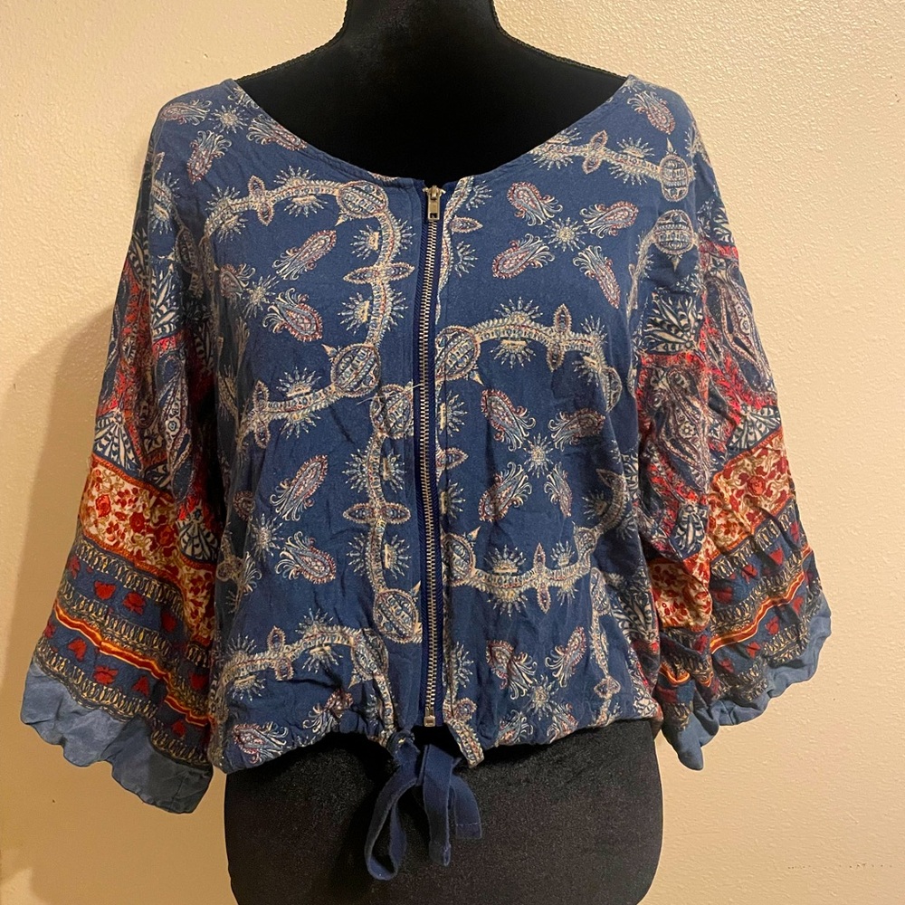 Star Scene Graphic Blouse with 3/4th Sleeves